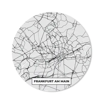 Produktbild von MuchoWow® Mauspad Mousepad Stadtplan - Deutschland - Karte - Frankfurt am Main 50x50 cm - Mousepads - Maus Mat - Pad - Mausunterlage - Vinyl
