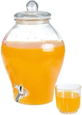 Produktbild von ORION Getränkespender Glas Zapfhahnflasche mit Zapfhahn Gläser Trinkgläser 6,5 L