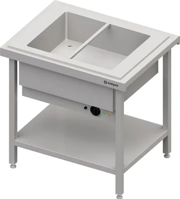 Immagine prodotto di Servizio caldo con vasca bagnomaria 2x GN1/1, 920x750x880, coperchio in acciaio inox