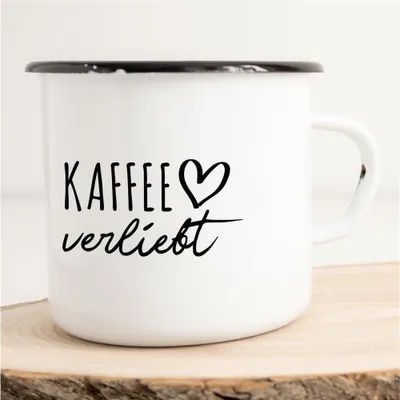 Produktbild von Huuraa Emaille Tasse Kaffee  Geschenk Kaffeebecher Vintage 300ml Kaffee  Präsent