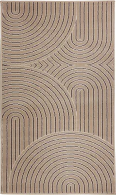 Imagen del producto de Alfombra rectangular de 80x150 cm, diseño "Thumbs" en color marfil, beige, fabricada en polipropileno BCF
