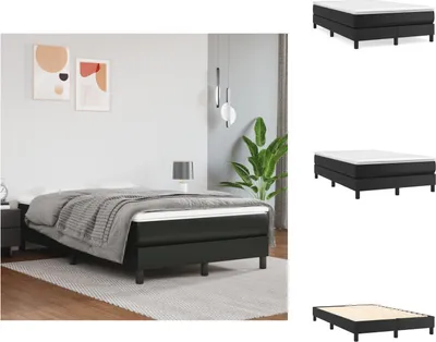 Obrázek produktu pro vidaXL Postel Box spring black 120x200 cm Imitace kůže - Postele a rámy postelí