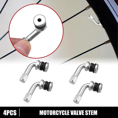 Image de 4pcs 90 Degré Valve Tige Prolongateurs pour Voiture Moto Argenté