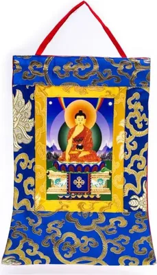 Immagine prodotto di Thangka del Buddha Shakyamuni stampato - confezione da 2 pezzi - 29x20 cm