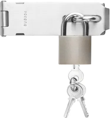 Obrázek produktu pro Allecto Premium - Dveřní zámek s visacím zámkem 12 cm z nerezové oceli - Bezpečnostní zámek pro posuvné dveře a dřevěné dveře - Zámek na zahradní bránu