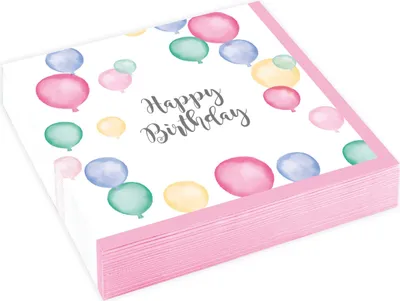 Produktbild von amscan 20 Servietten Happy Birthday Pastel 25x25cm PASTELL