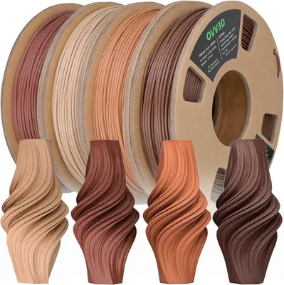 Productafbeelding van PLA Filament 1.75mm Wood Set - 3D Printer Filament Echt hout 4x200g