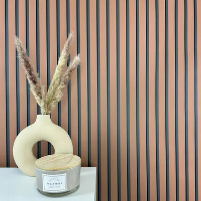 Produktbild von WALLCOVER Tapete Rot Vliestapete Streifen Schwarz - Terrakotta Paneele Skandinav