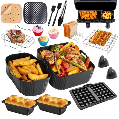 Zdjęcie produktu dla Akcesoria do frytkownicy bezolejowej, zestaw 26 elementów, przeznaczone do modeli Philips Dual Basket serii 3000/5000 (6L/3L)