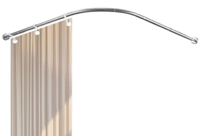 L-förmige Duschvorhangstange, verstellbar, Edelstahl, 90-130 cm
