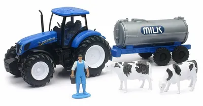 Produktbild von NEW HOLLAND T7 270 mit Wassertank und Kuh, NEW05523C, Maßstab1/32, NEWRAY