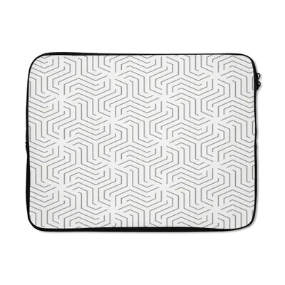 Produktbild von MuchoWow® Laptop Hülle 15 Zoll Design - Linie - Muster - Schwarz - Weiß Laptoptasche - Laptoptasche - Sleeve - Rundum-Schutz