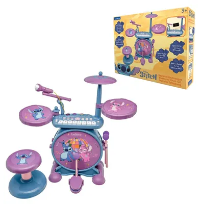 Elektronische Drumset mit Keyboard, Board & Hocker, blau