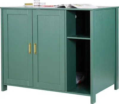 Produktbild von VEVOR Katzenschrank, 1050x680x885 mm, Katzenklo Schrank mit eingebauter Steckdose, Schublade & abnehmbarer Trennwand, passend für die meisten selbstreinigenden/intelligenten Katzentoiletten