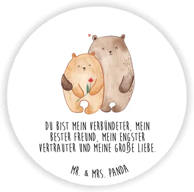 Produktbild von Mr. & Mrs. Panda magnet Bären Liebe - Weiß - Geschenk, Kuscheln, Freundin, whiteboardmagnet, für kühlschrank, Verknallt, Kühlschrankmagnet, Hochzeit, pinnwand, Bärchen