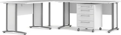 Produktbild von Schreibtisch – Weiß 200x230x74,5h cm