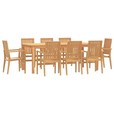 Produktbild von vidaXL 9-tlg. Garten-Essgruppe Massivholz Teak