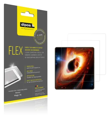 Produktbild von 2x Schutzfolie für Honor Magic V6 Innenseite Folie, 100% Displayabdeckung, dipos Flex
