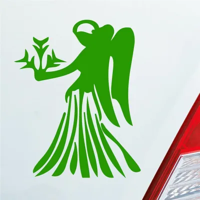 Produktbild von Auto Aufkleber Sternzeichen Jungfrau Tier Motorrad KFZ Roller 10x8 cm Hellgrün Sticker Heckscheibenaufkleber