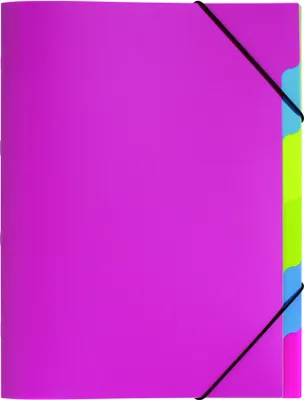 Produktbild von Ordnungsmappe Funky School A4 PP 6 Fächer transluzent dunkelrosa Packung mit 10 Stück