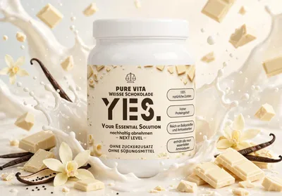 Immagine prodotto di YES Diätshake, gusto cioccolato bianco e vaniglia bourbon. Ingredienti 100% naturali, 100% salutare
