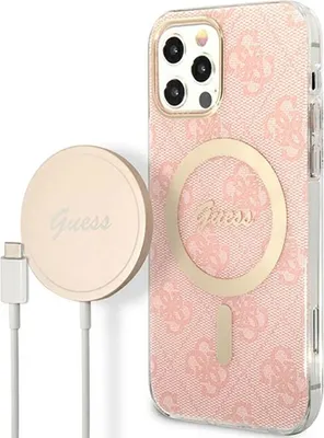 Produktbild von Zestaw Erraten Gubpp12Mh4Eacsp Fall + Ladegerät Iphone 12/12 Pro Różowy/Pink Harten Fall 4G Druck Magsafe