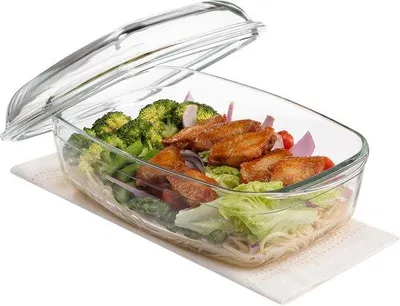 Produktbild von Famanu Auflaufform mit Deckel 32,4 x 12,9 x 19,6 cm – hitzebeständig, für Ofen und Kühlschrank