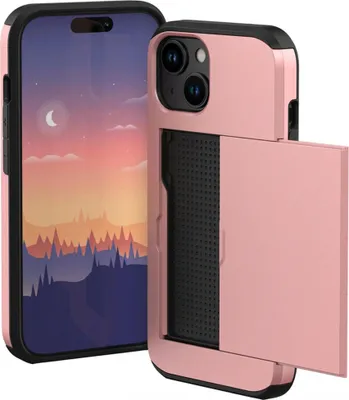 Zdjęcie produktu dla imoshion Etui z uchwytem na kartę do Apple iPhone 15 - różowe złoto