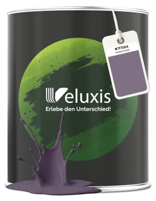 Produktbild von Wandfarbe Grau Lila Matt Innenfarbe – Deckkraft Klasse 1, VOC-frei, Ohne Grundierung, Tropfarm – Wohnzimmer & Schlafzimmer – 1L – Veluxis (Muted Violet)