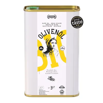 Produktbild von APSOGO Olivenöl Nativ Extra 3L – Kaltextrahiertes Olivenöl aus Kreta, Griechenland – reich an Polyphenolen