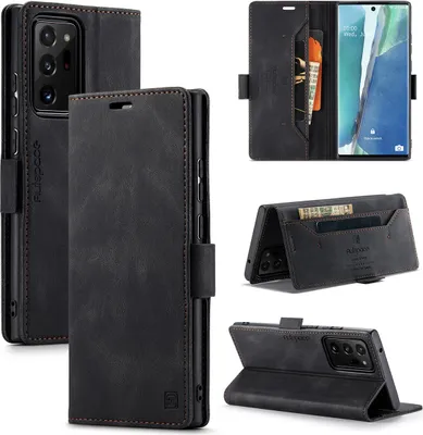 Image de Galaxy Note 20 Ultra Case, RetroPolyuréthaneLeather Case, Stand and Protective Case for Samsung Galaxy Note 20 Ultra Black Black