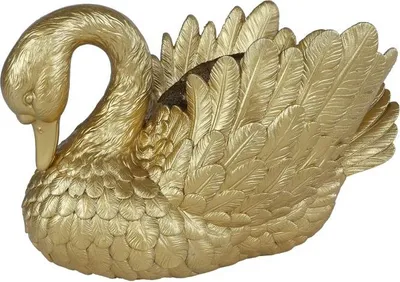 Obrázek produktu pro Socha labuť zlatá polystonová dekorativní figurka 28x13x16cm hračka