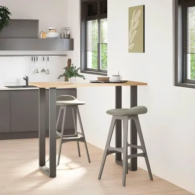 Image de vidaXL Pieds de table de bar en U 2 pcs. Anthracite 60x(110-111) cm Acier