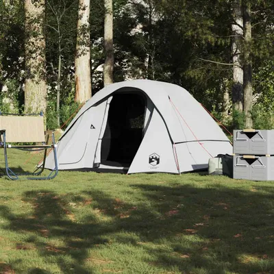 Immagine prodotto di vidaXL Tenda da campeggio 4 persone bianca oscurata impermeabile