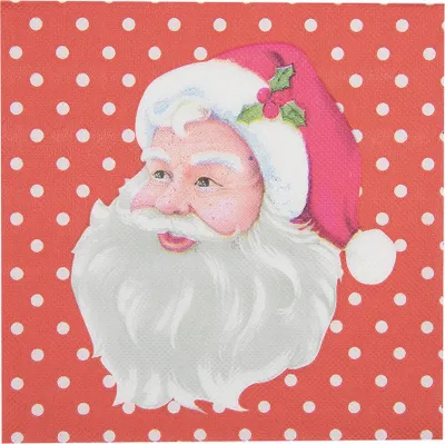 Zdjęcie produktu dla Clayre & Eef Serwetki papierowe Zestaw 20 33x33 cm Czerwony papierowy Ojciec Boże Narodzenie