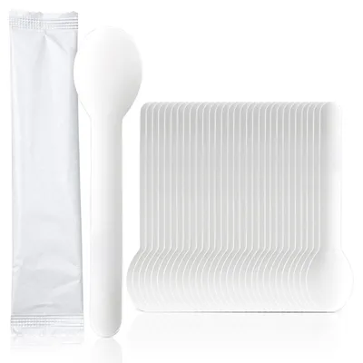 100 Papierlöffel, weiß, 16 cm, Dessertlöffel, Einweg