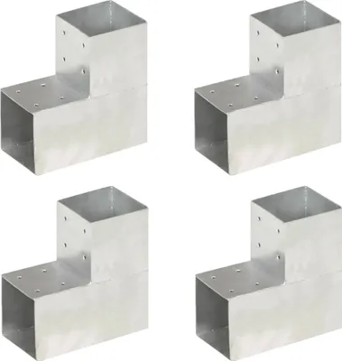 Obrázek produktu pro Trámová spojka 4 ks ve tvaru L pozinkovaný kov 101 x 101 mm