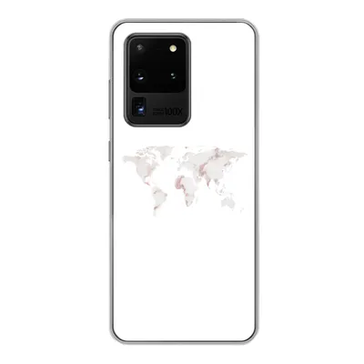Produktbild von MuchoWow® Handyhülle Schutzhülle Hülle für Samsung Galaxy S20 Ultra Weltkarte - Marmor - Karte Silikon Softcase Handy Hülle - Karteninhaber