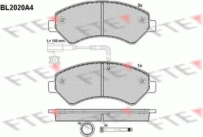 Produktbild von FTE Bremsbeläge Satz Vorne Bremsklötze für FIAT Ducato Kastenwagen (250, 290) 9010606