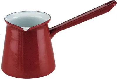 Türkische Kaffeekanne, emailliert, 0,5 l, rot, 10x20x10 cm