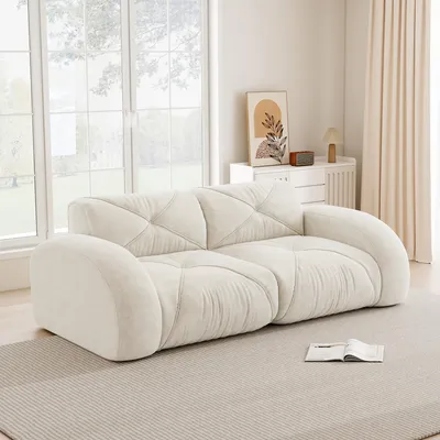 Produktbild von STILVORA 2-Sitzer Sofa rahmenlosesmit 32D-Hochdichteschaum, Wohnzimmersofa mit rutschfestem Design, Modulares Sofa ohne Montage,Chenille-Stoff