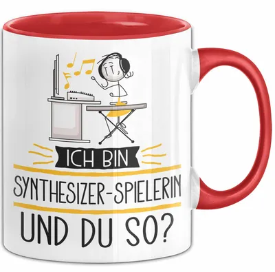 Produktbild von Synthesizer-Spielerin Tasse Geschenk Ich Bin Synthesizer-Spielerin Und Du So Geschenkidee Lustiger Spruch Becher (Rot)