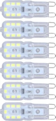 Obrázek produktu pro Sada 6 kusů LED žárovek G9, 3 W, stmívatelné – 14 LED diod, teplá bílá, 110 V, úsporné žárovky do lustrů a stolních lamp