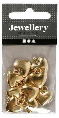 Immagine prodotto di Creativ Company Ciondolo a forma di cuore placcato oro, 10 pz.