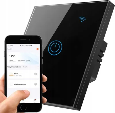 Obrázok produktu pre Jednodotykový vypínač Wi-Fi čierny