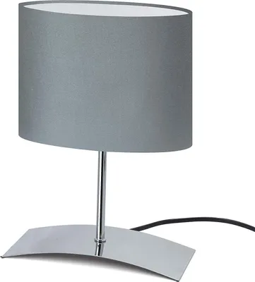 Produktbild von Design Tischleuchte Lampe "Grey Eagle" mit grauem Stoffschirm