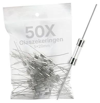 Productafbeelding van VLTG Glaszekering 5x20mm - Soldeerdraad - 20A - F (Snel) - 50 stuks
