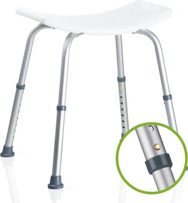 Produktbild von Vivamore Duschhocker - Duschstuhl Höhenverstellbar - Duschhocker für Senioren mit Rutschfesten Füßen - Badhocker Belastbar Bis 150kg - 51x43x57cm - Höhenverstellbar von 39 bis 56 cm