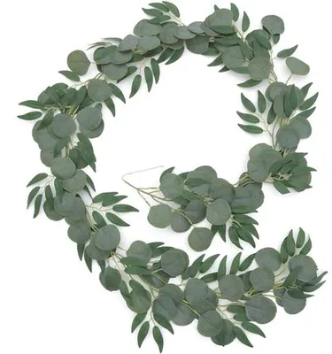 Image de Couronnes de fleurs d'eucalyptus artificielles, fleurs artificielles pour le jardin, 2 mètres de long