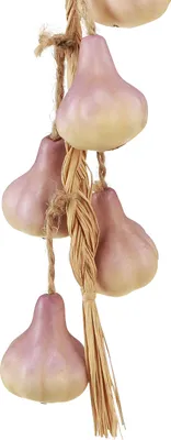 Produktbild von Knoblauch Deko zum Hängen Künstlich Gelb Lila 50cm Rustikal Landhaus